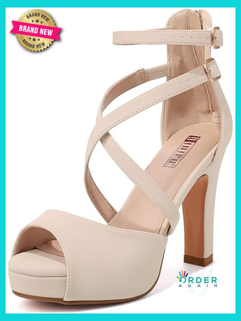 Strappy Chunky Platform Heels Peep Toe High Heels Bridal Wedding Dressy Evening